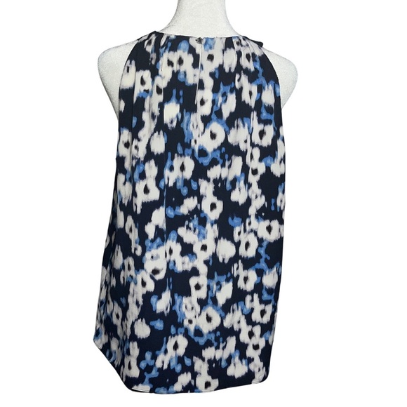 Ellen Tracy Blue Abstract Print Sleeveless Blouse - Size M - Picture 2 of 5
